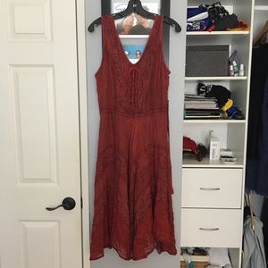 Red Cotton Maxi Dress
